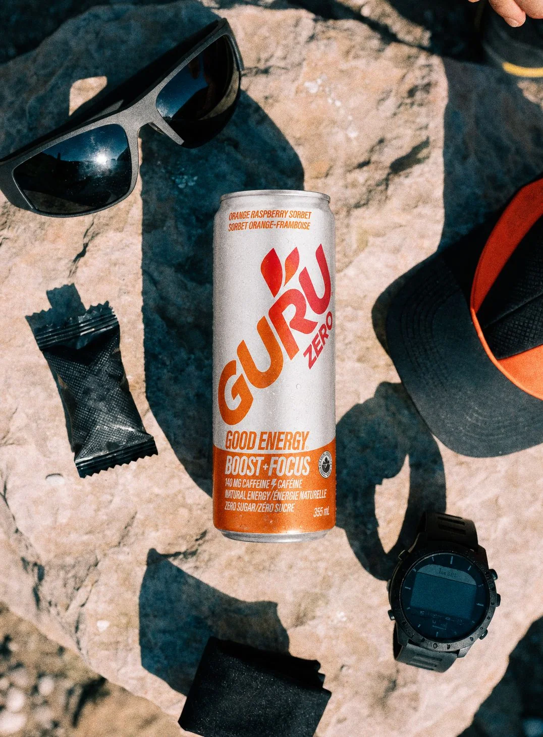 GURU Energy Drink &mdash; flatlay outdoor